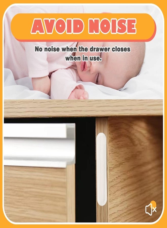 OLWICK شريط مطاطي واقي للكراسي من OLWICK® (لحماية الجدران)، واقيات أبواب الخزائن المنزلقة، وسادات مانعة للانزلاق للأسطح الزجاجية، شريط سيليكون ذاتي اللصق (عبوة من 20 قطعة) شفاف - Image 3